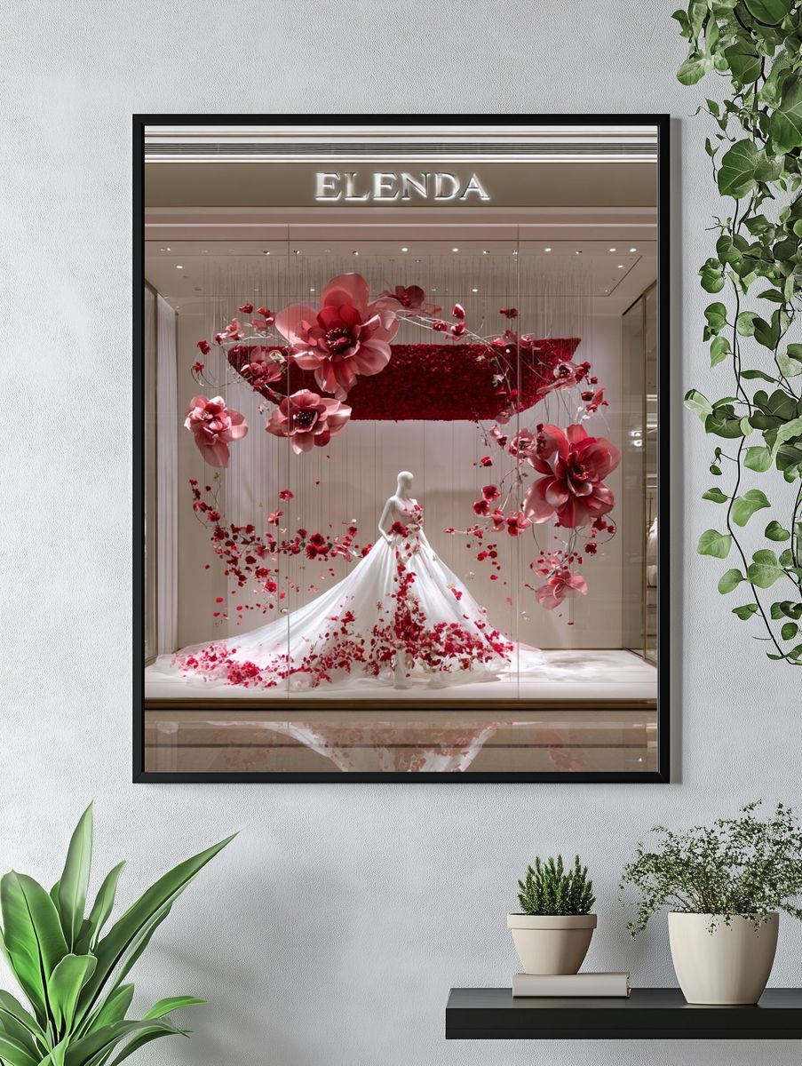 Elenda Floral Fashion Display Poster. — room view 4