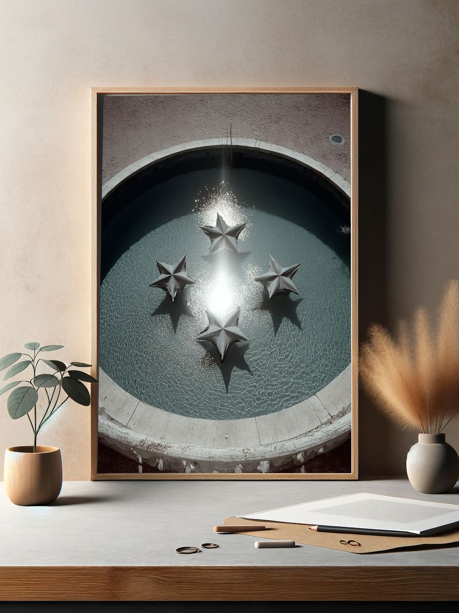 Star Fountain Surrealism Print. — room view 2