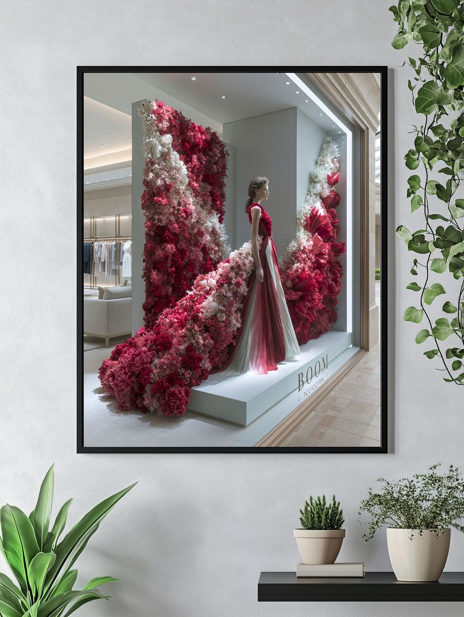 Floral Couture Fashion Poster. — room view 4