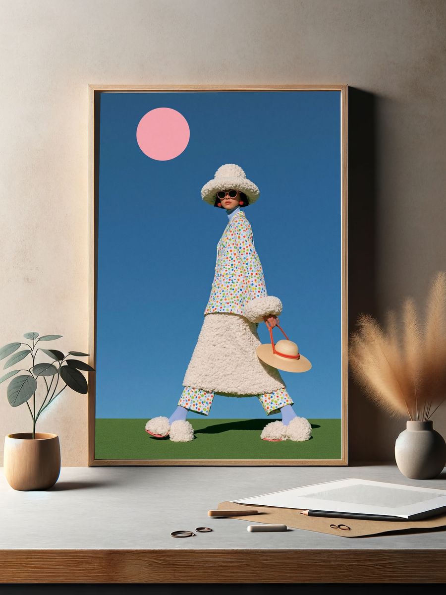 Playful Fashion Portrait Poster. — room view 2