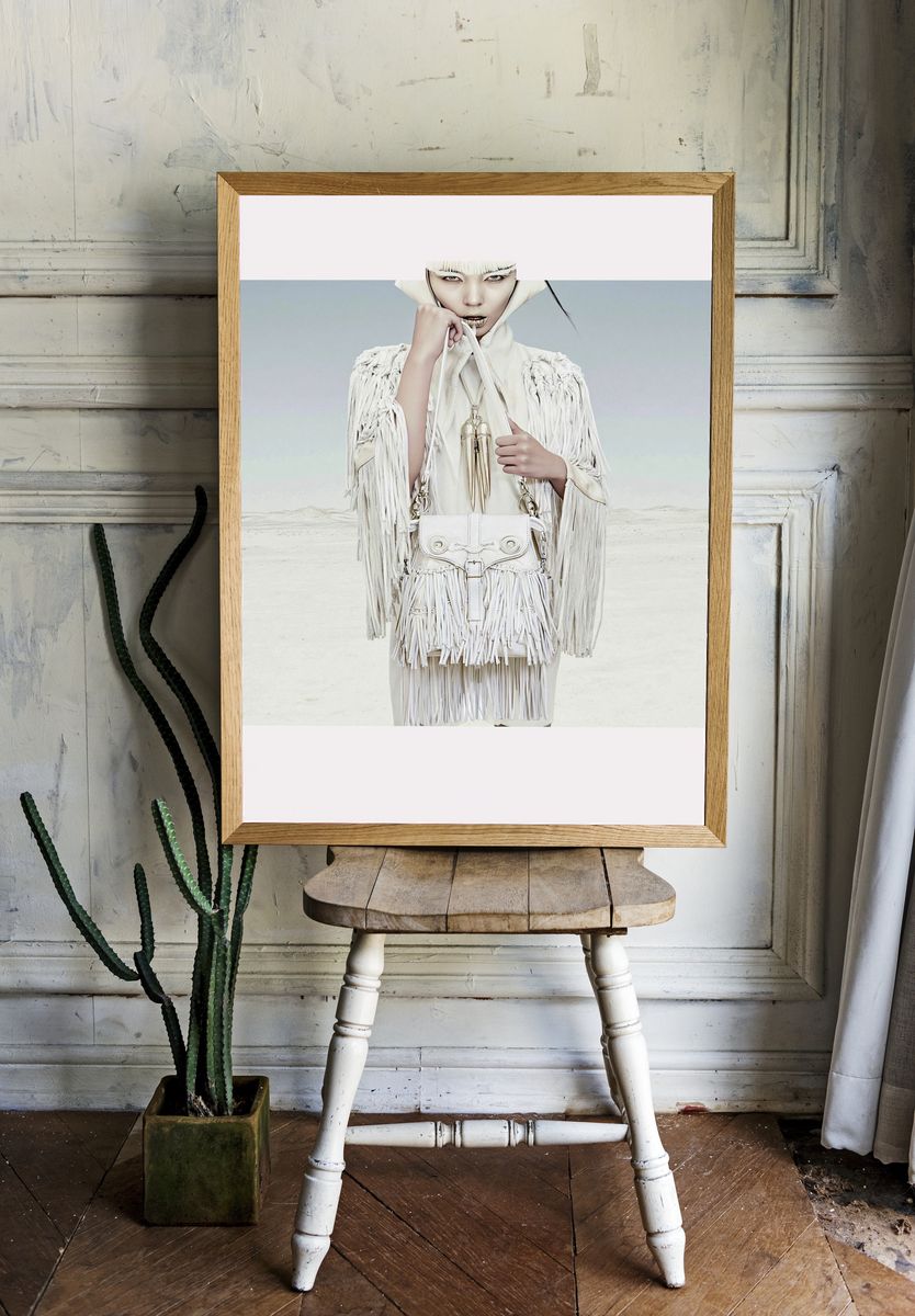 Avant-Garde Fashion Portrait Poster. room preview