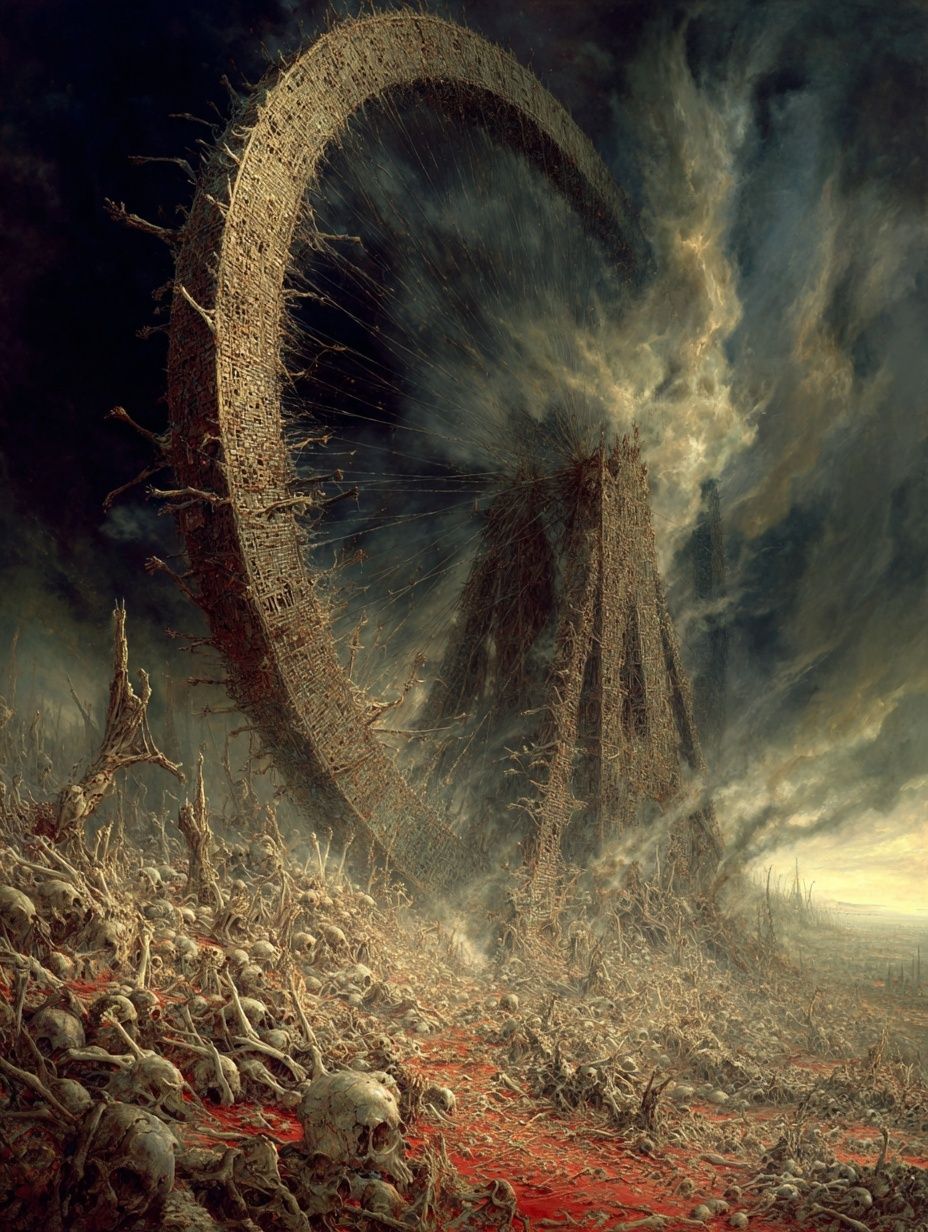 Apocalyptic Bone Landscape Surrealism Print. poster — fine-art art