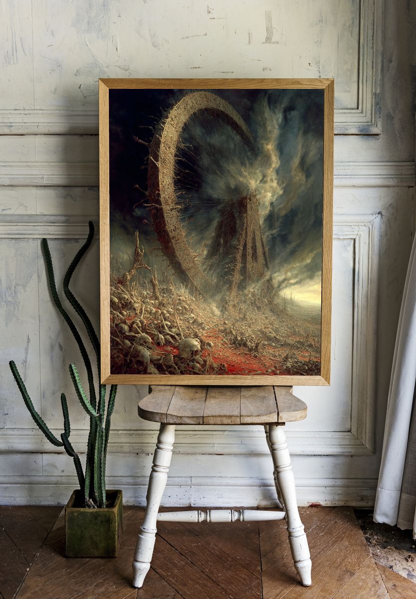 Apocalyptic Bone Landscape Surrealism Print. — room view 1