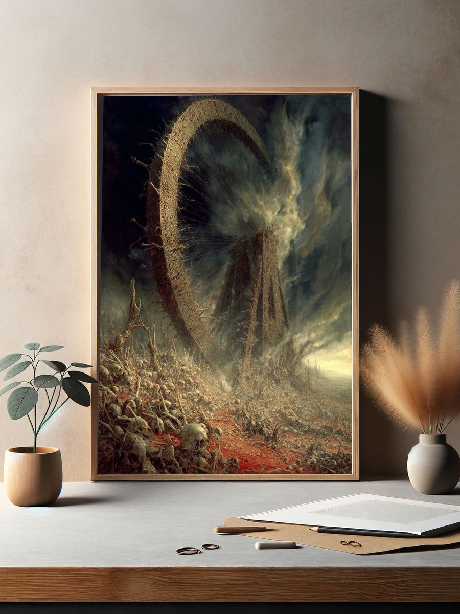 Apocalyptic Bone Landscape Surrealism Print. — room view 2