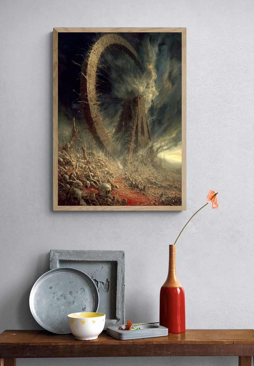 Apocalyptic Bone Landscape Surrealism Print. — room view 3