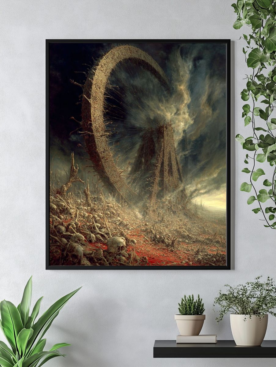 Apocalyptic Bone Landscape Surrealism Print. — room view 4