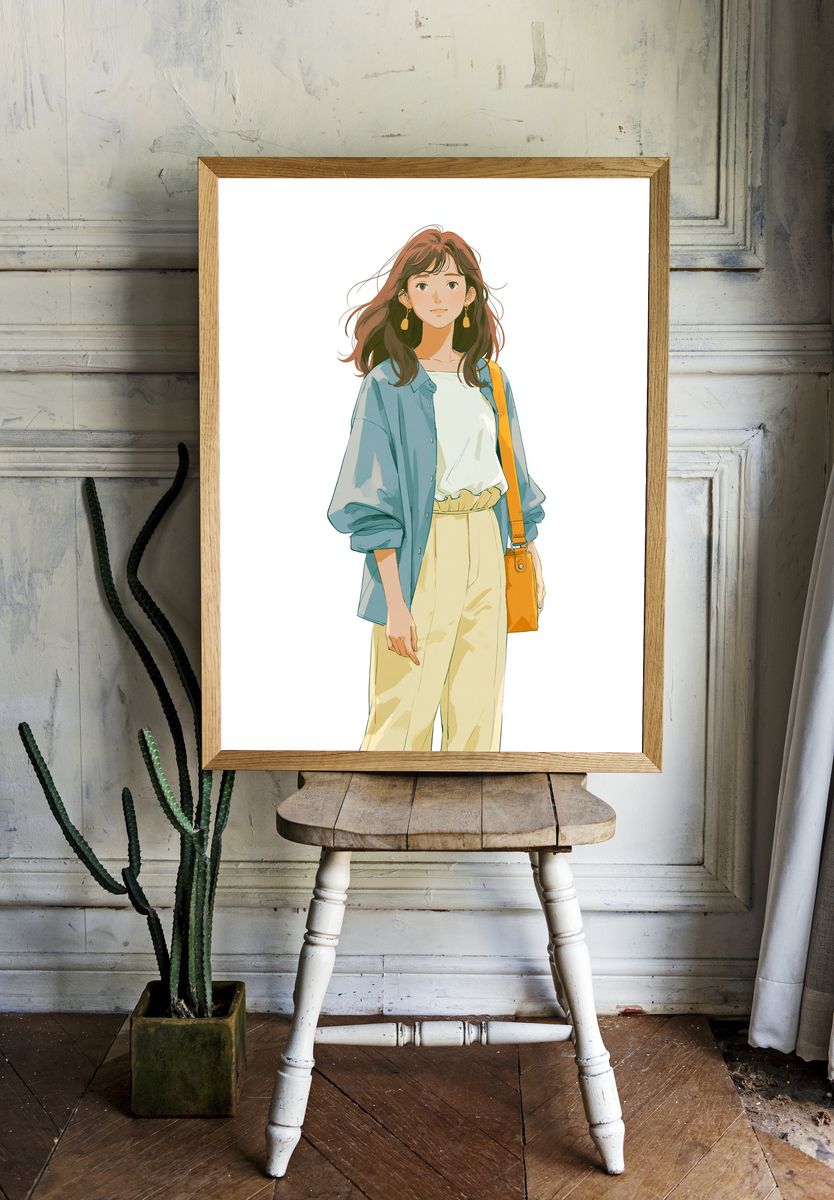 Casual Woman Fashion Illustration Poster. room preview