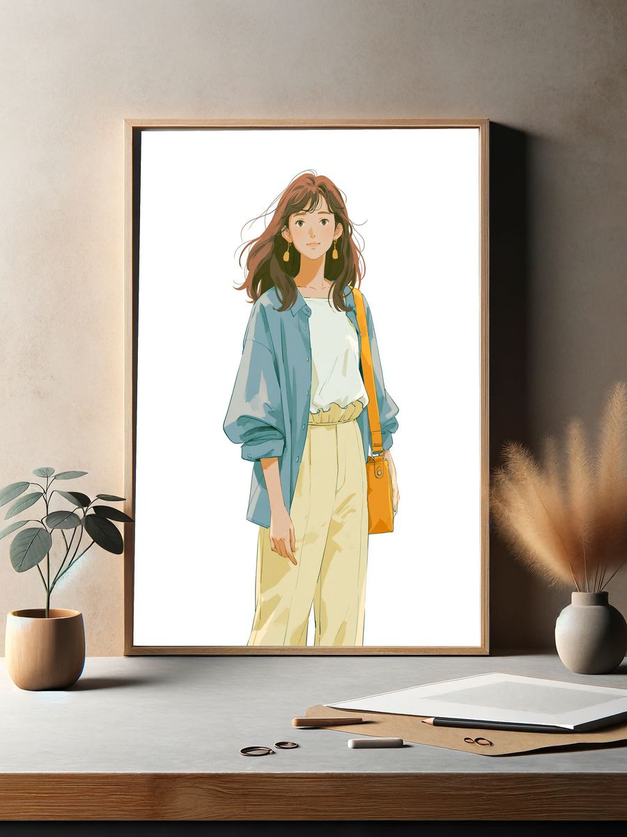 Casual Woman Fashion Illustration Poster. — room view 2