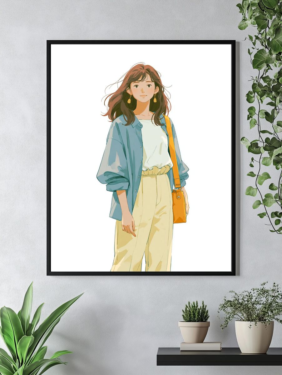 Casual Woman Fashion Illustration Poster. — room view 4