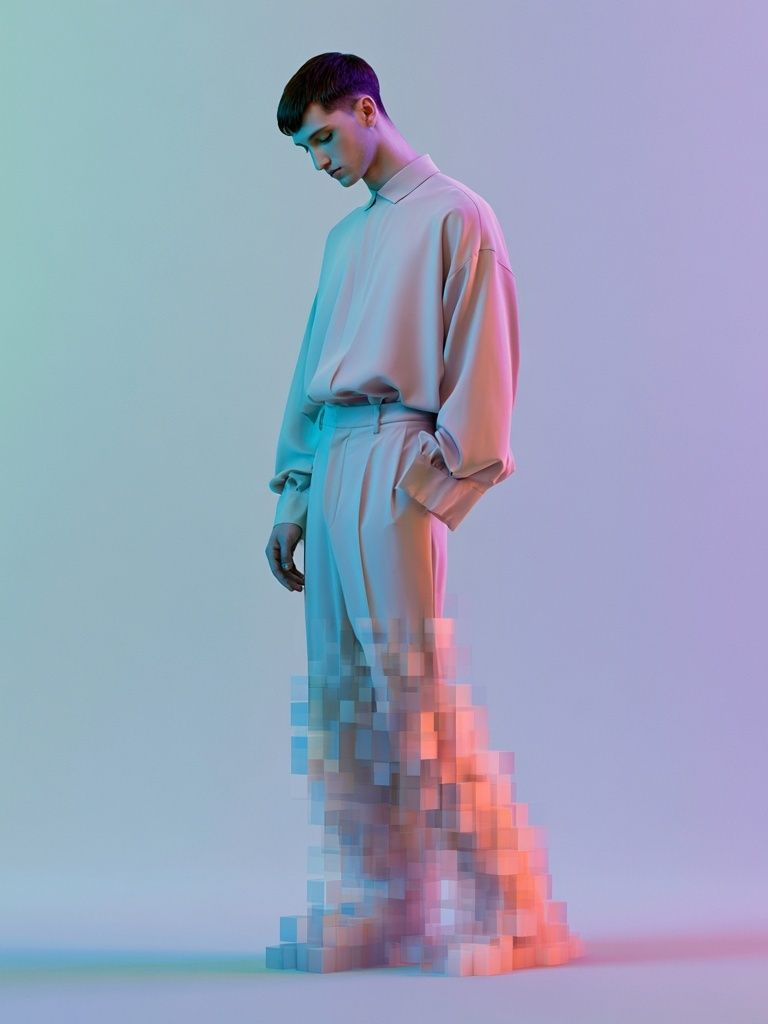 Glitch Fashion Portrait Print. poster detail