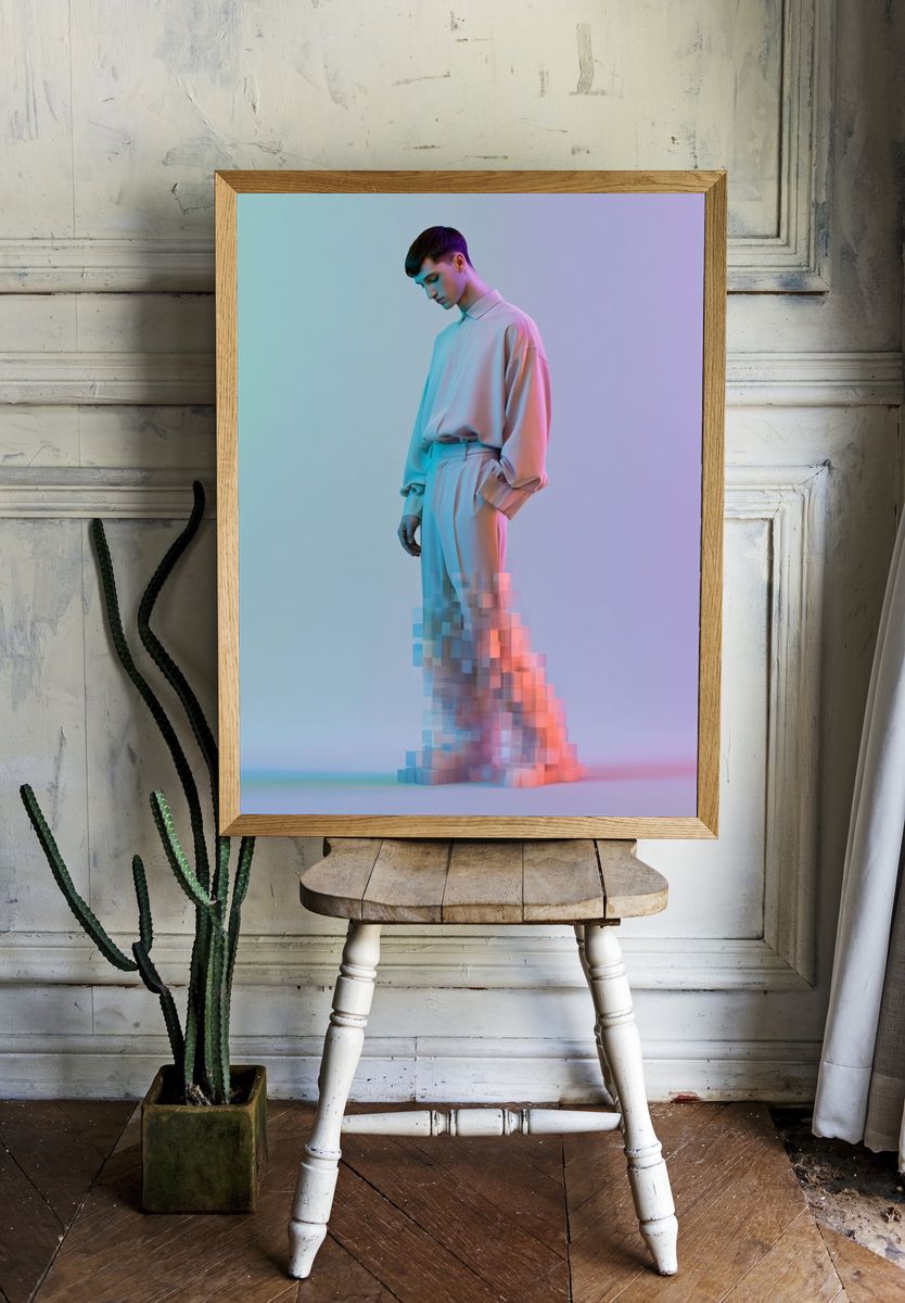 Glitch Fashion Portrait Print. — room view 1