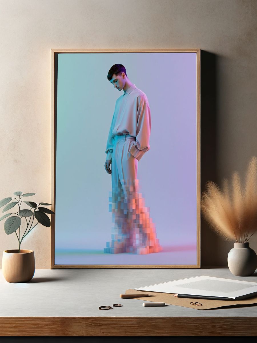 Glitch Fashion Portrait Print. — room view 2