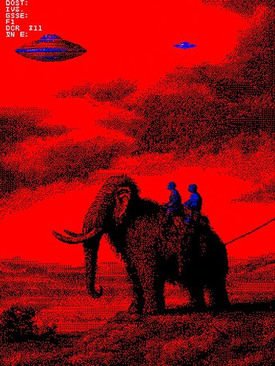 Elephant Rider Surreal Print. poster print