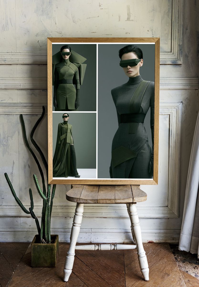 Avant-Garde Fashion Portrait Poster. room preview