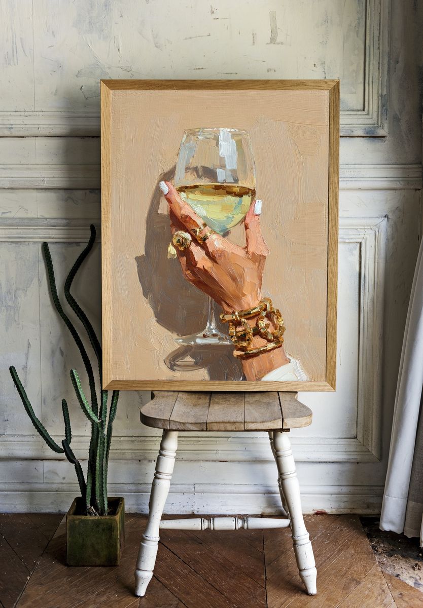 Champagne Hand — Fashion Print. room preview