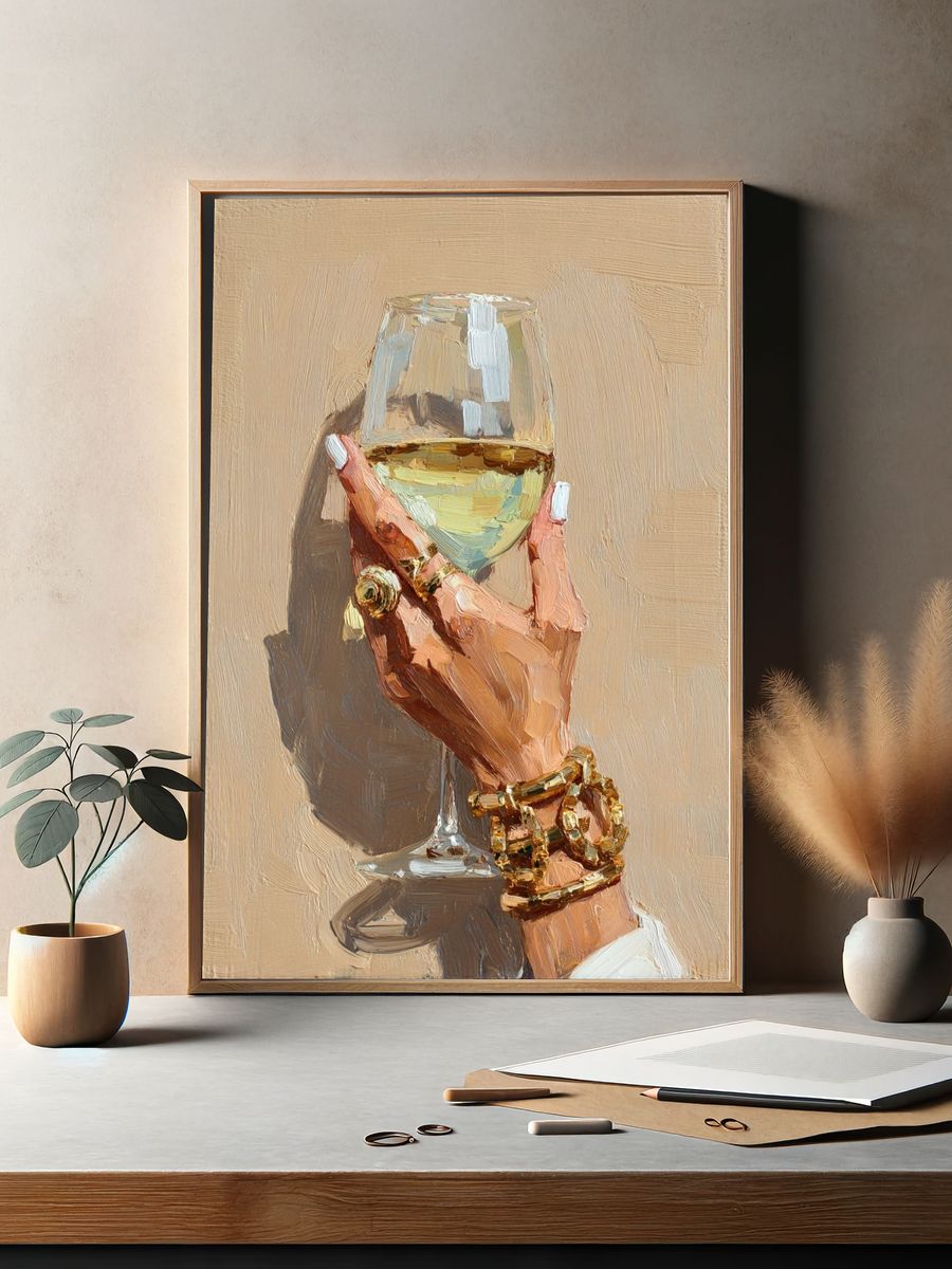 Champagne Hand — Fashion Print. — room view 2