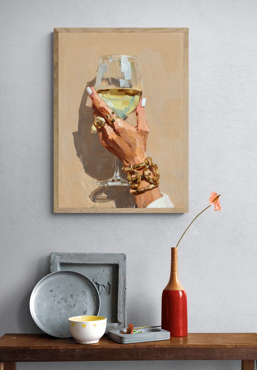 Champagne Hand — Fashion Print. — room view 3