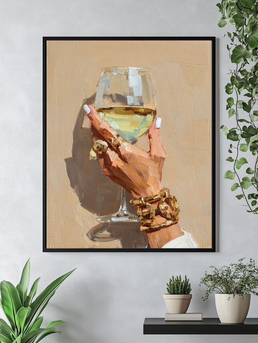 Champagne Hand — Fashion Print. — room view 4