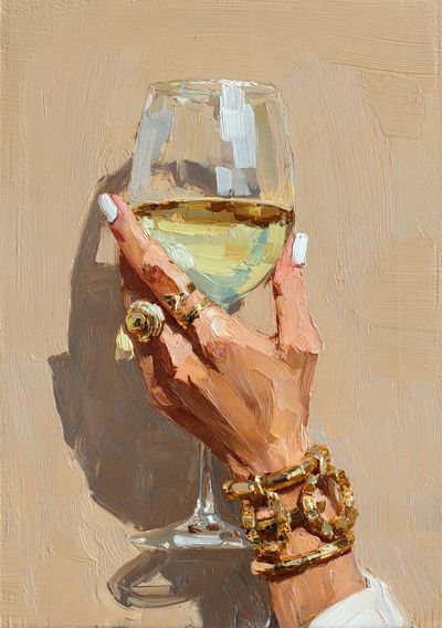 Champagne Hand — Fashion Print.