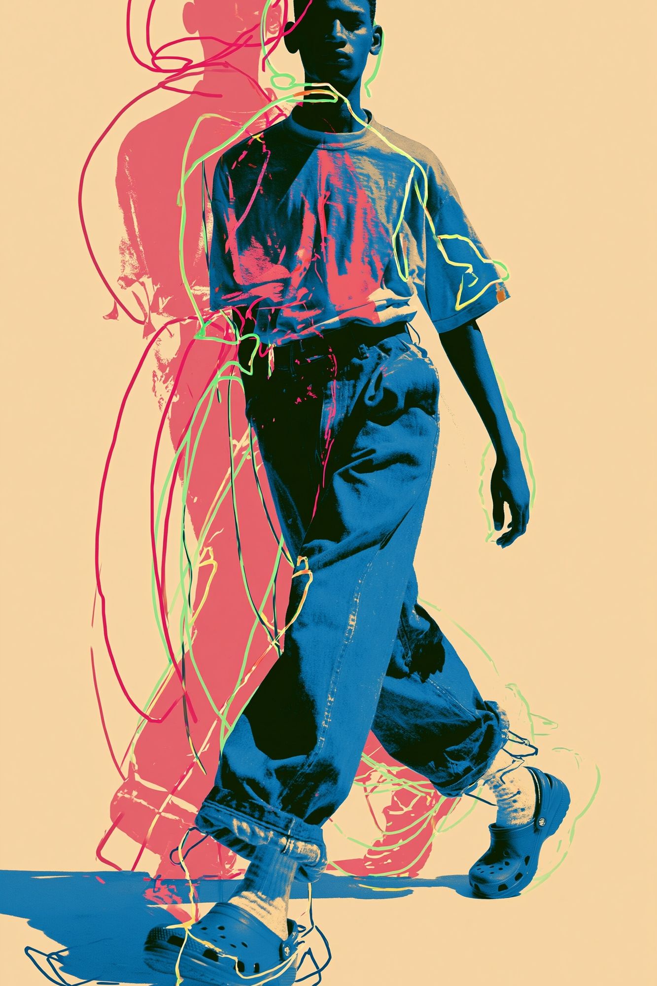 Neon Walk Fashion Poster. poster — fashion art