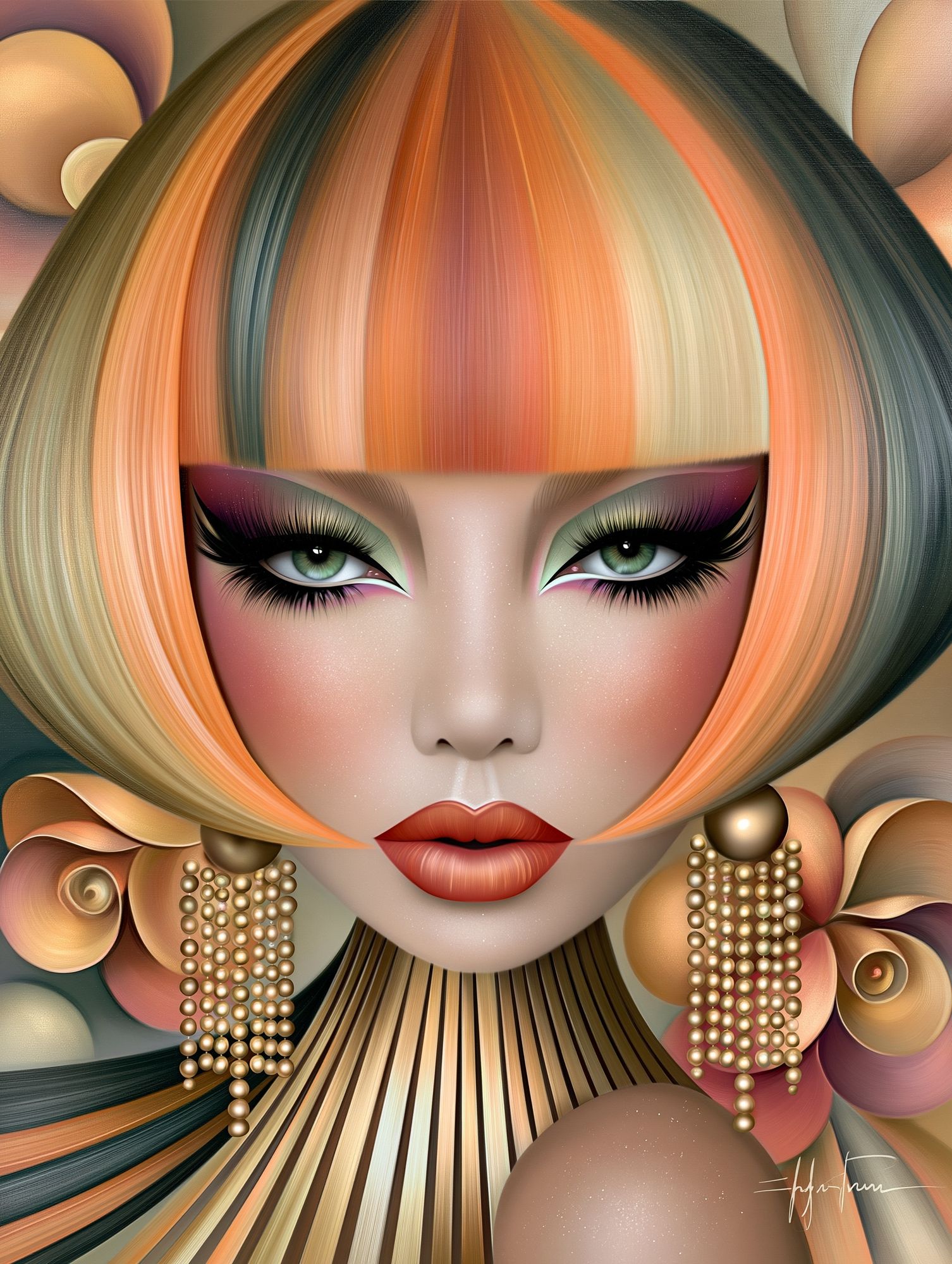 Futuristic Glam Portrait Poster. poster detail