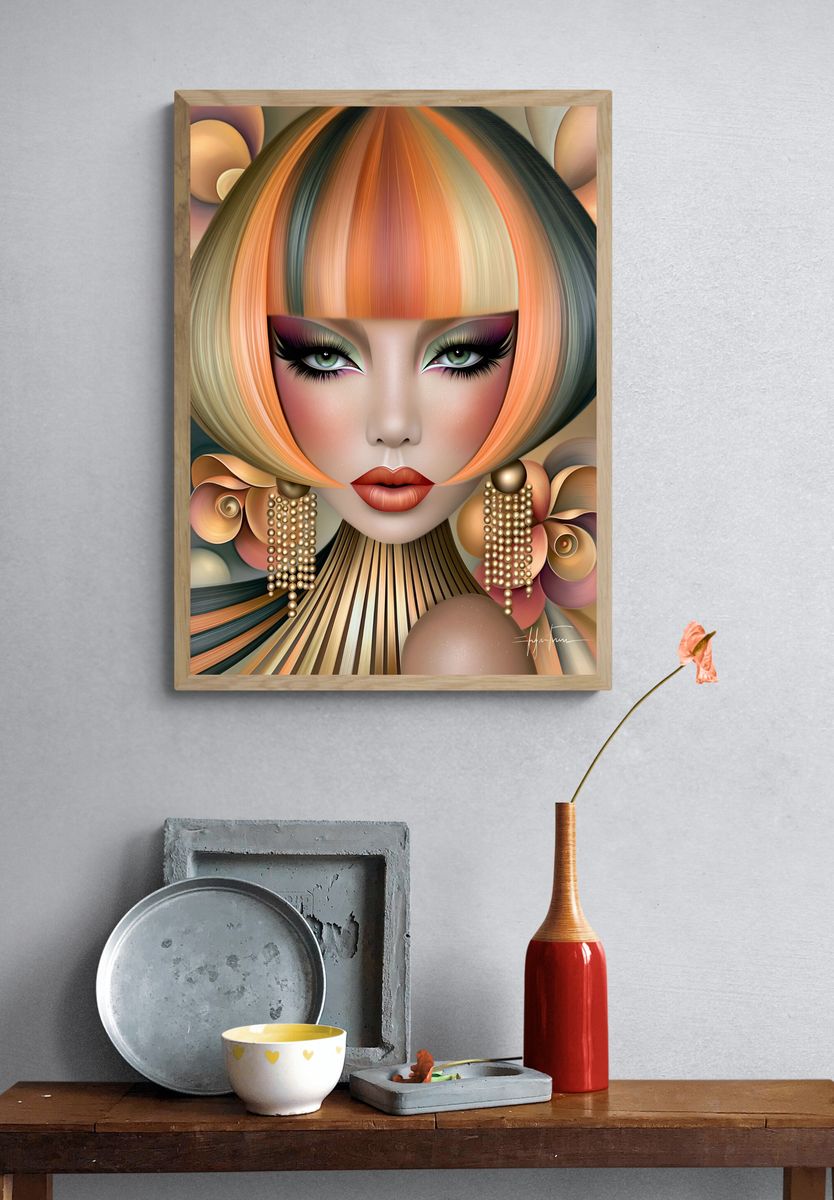 Futuristic Glam Portrait Poster. — room view 3