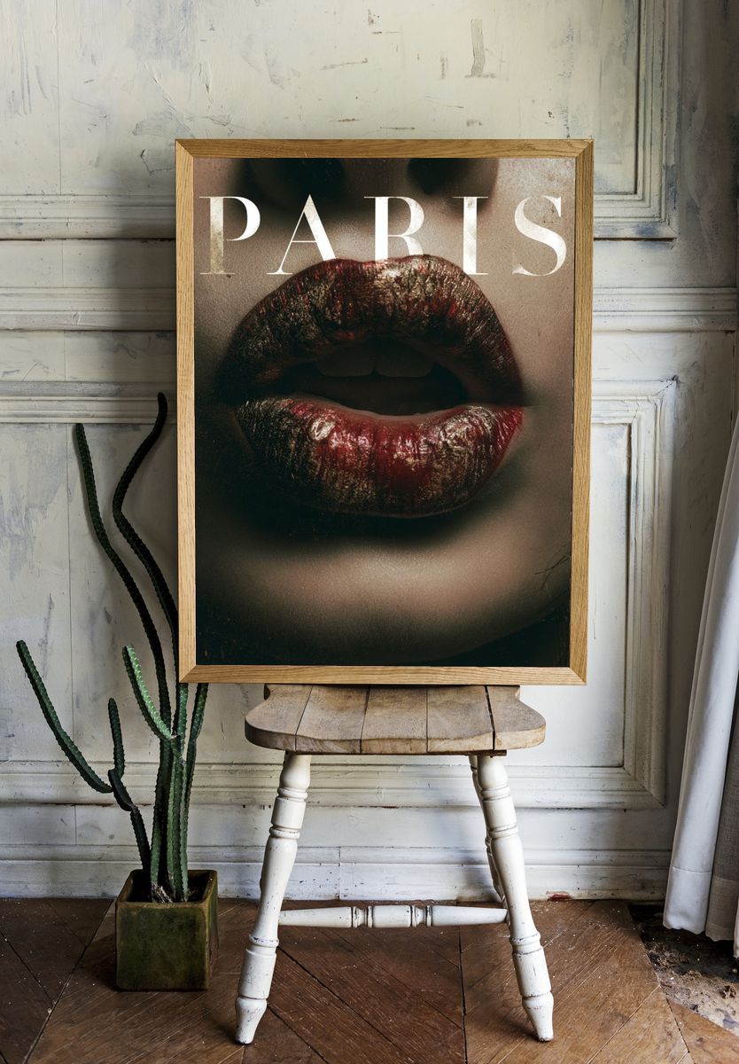 Paris Lips Fashion Poster. — room view 1