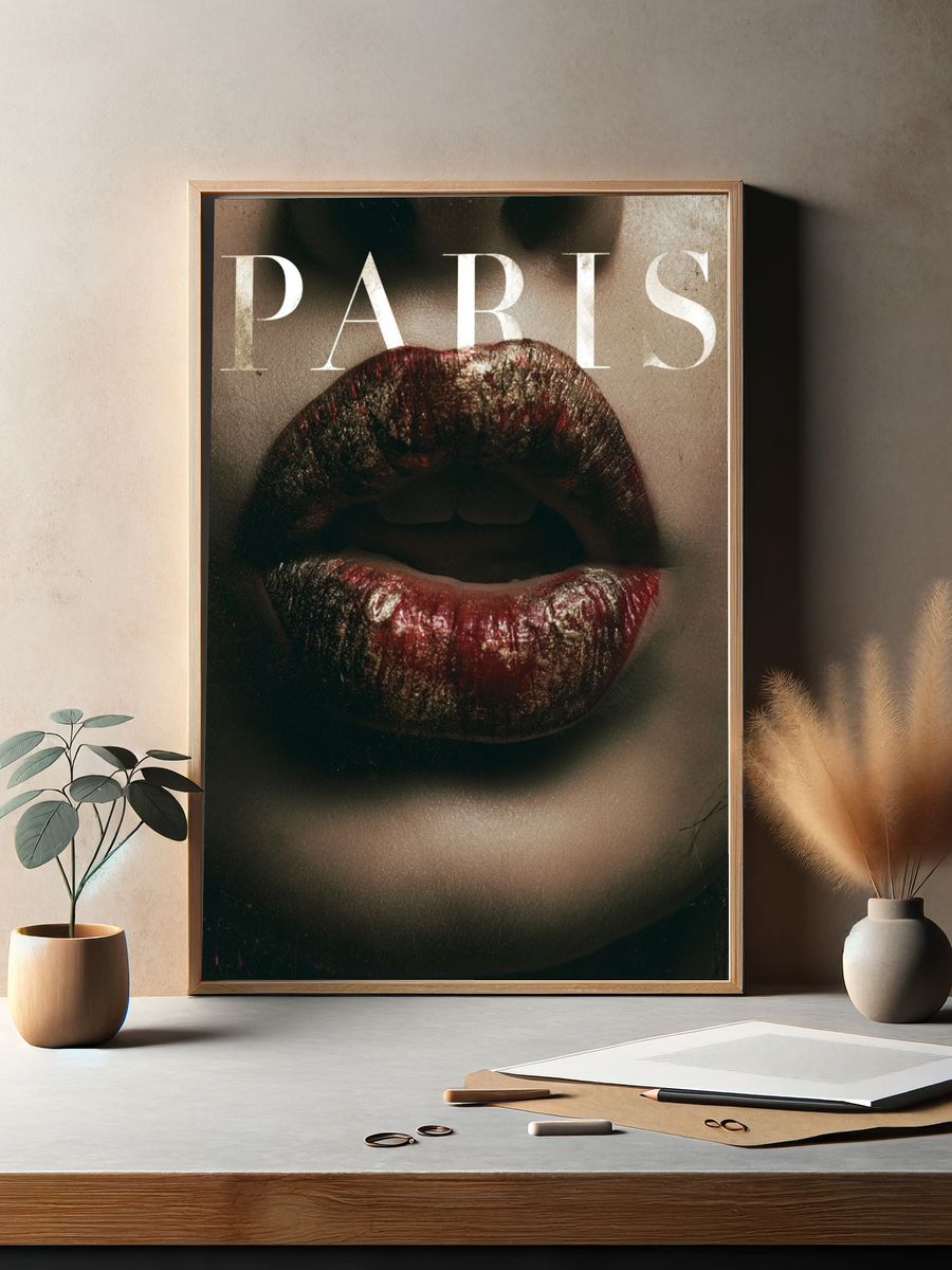 Paris Lips Fashion Poster. — room view 2