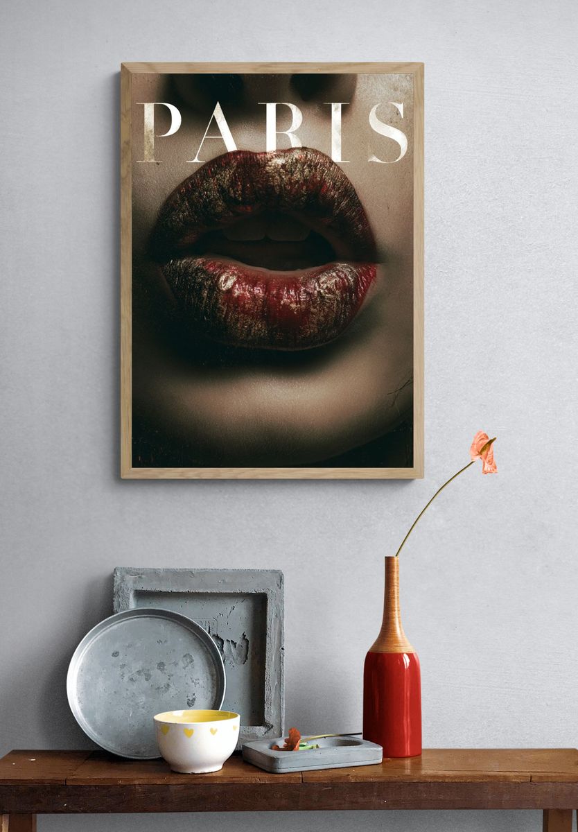 Paris Lips Fashion Poster. — room view 3