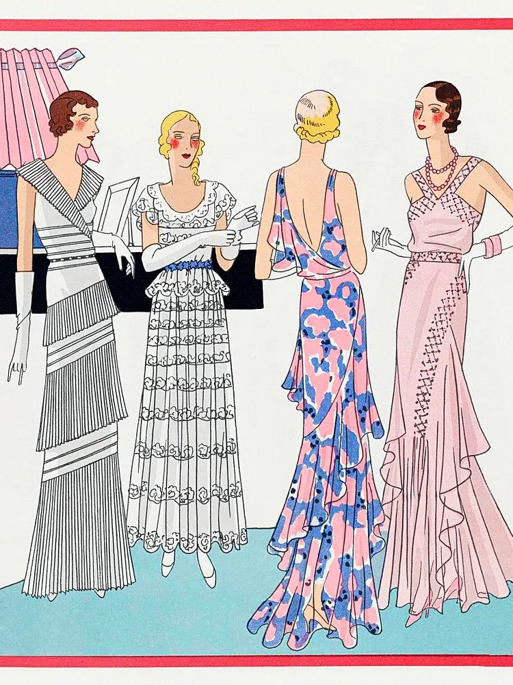 Four women interior (1931) fashion. poster detail