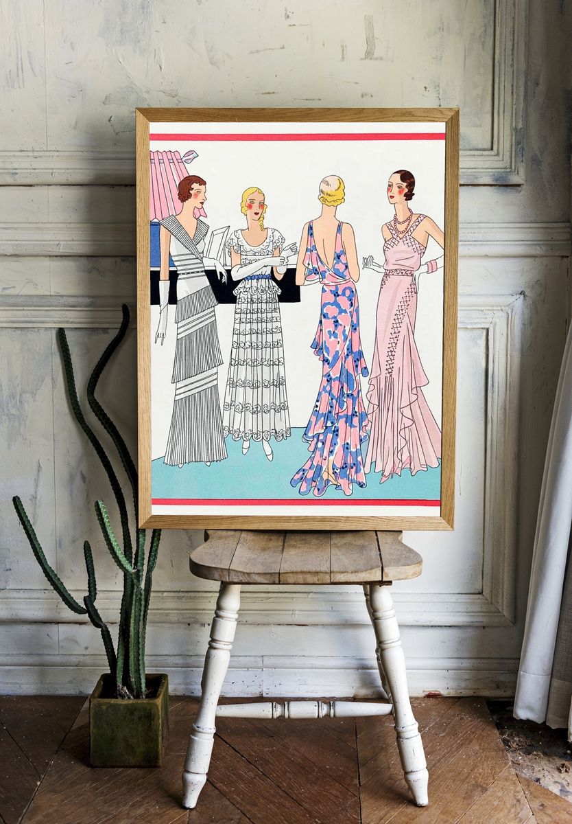 Four women interior (1931) fashion. — room view 1