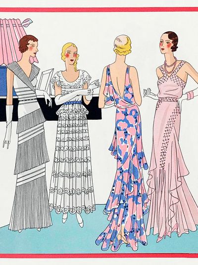 Four women interior (1931) fashion. poster