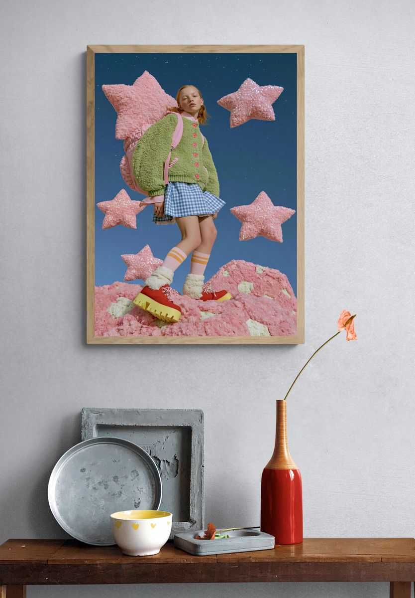 Dreamy Star Girl Fashion Poster. — room view 3