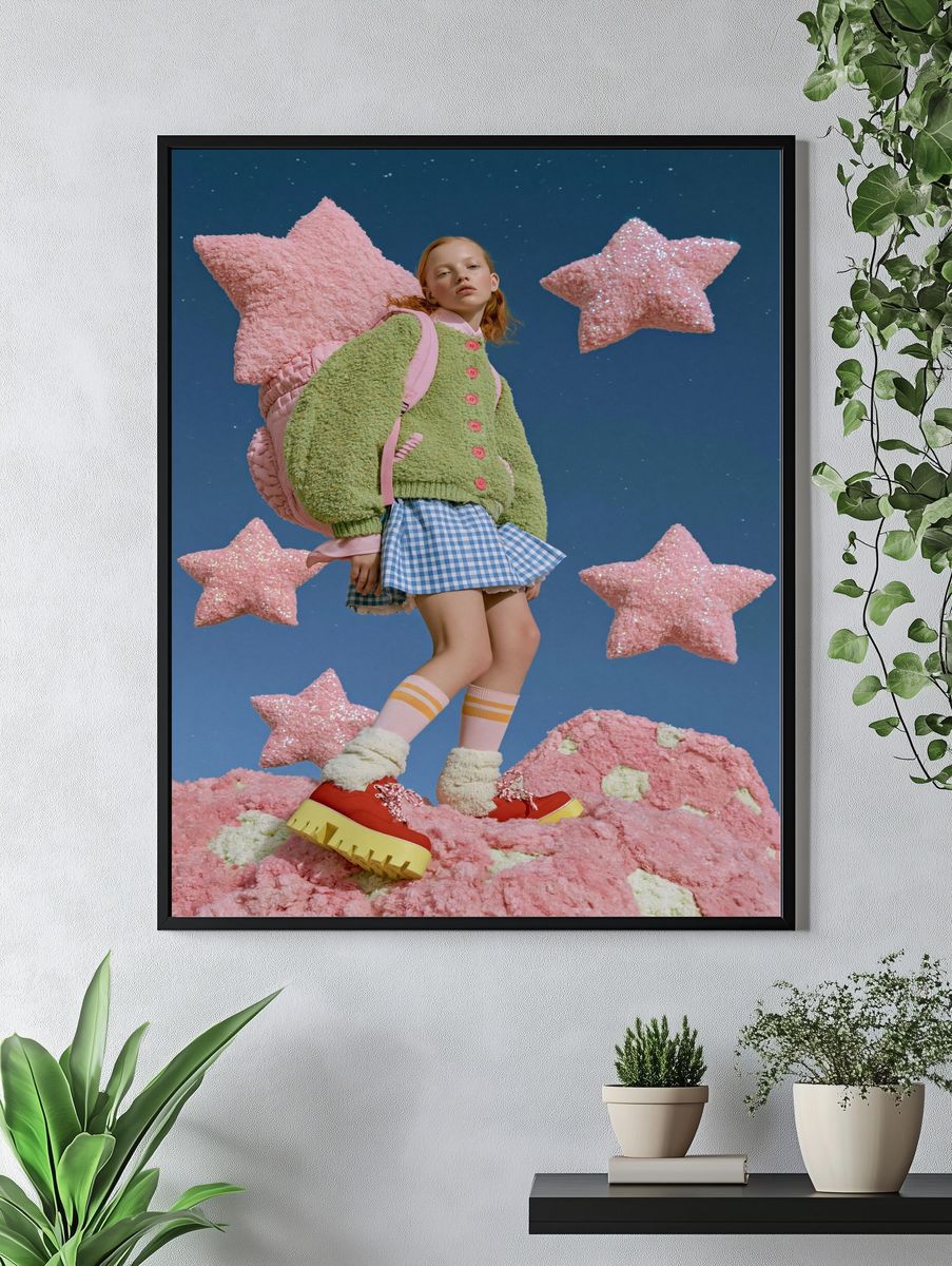 Dreamy Star Girl Fashion Poster. — room view 4