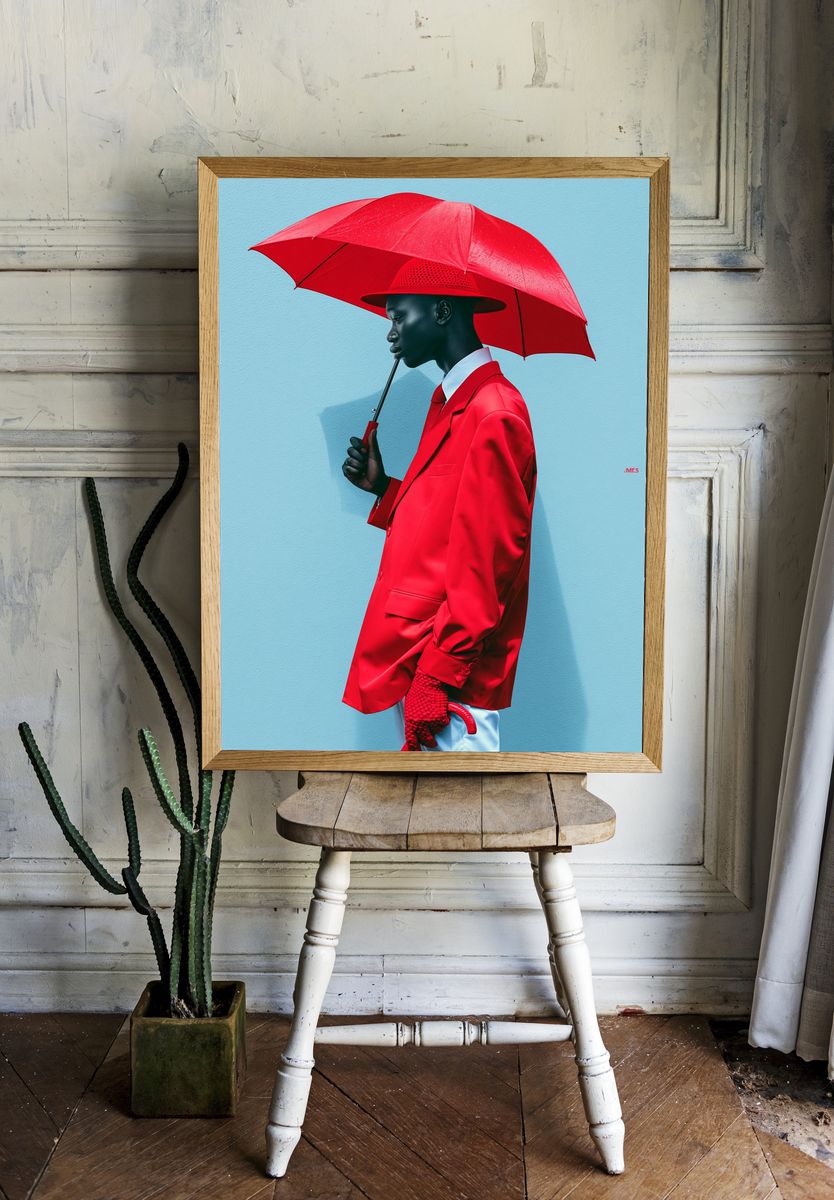 Red Fashion Portrait Poster. — room view 1