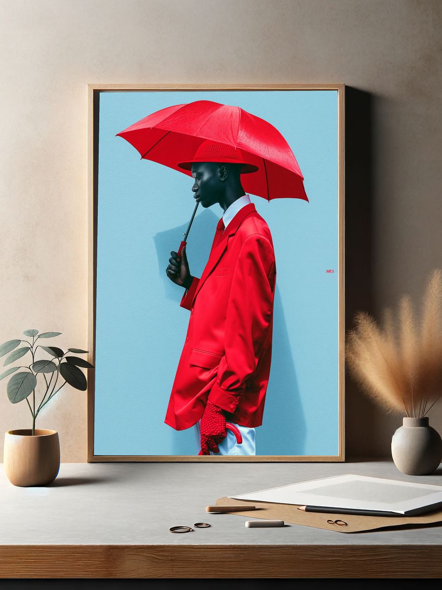 Red Fashion Portrait Poster. — room view 2