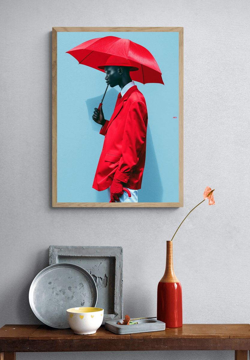 Red Fashion Portrait Poster. — room view 3