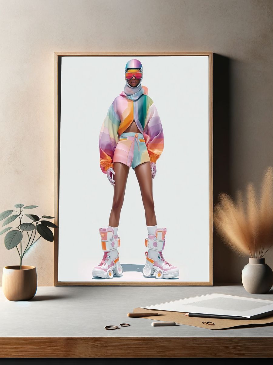Pastel Futurist Fashion Poster. — room view 2