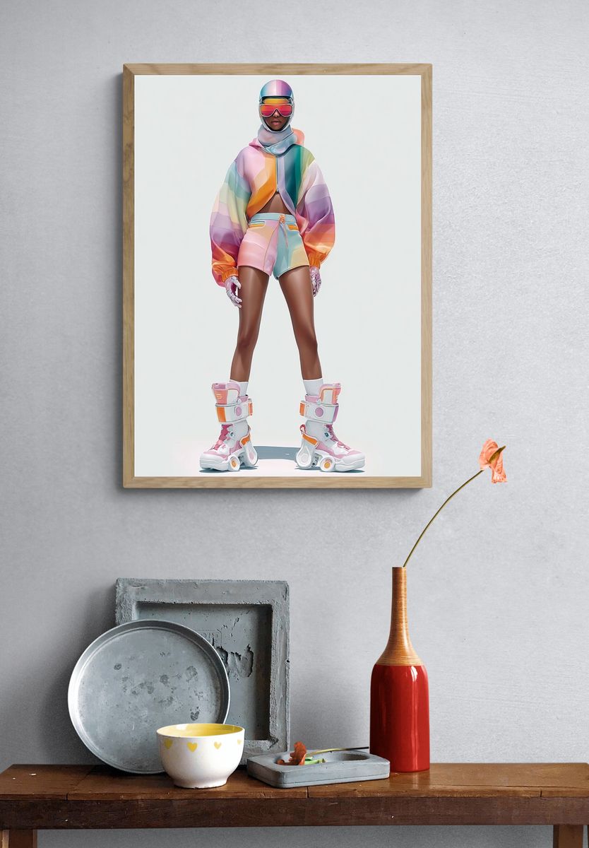 Pastel Futurist Fashion Poster. — room view 3