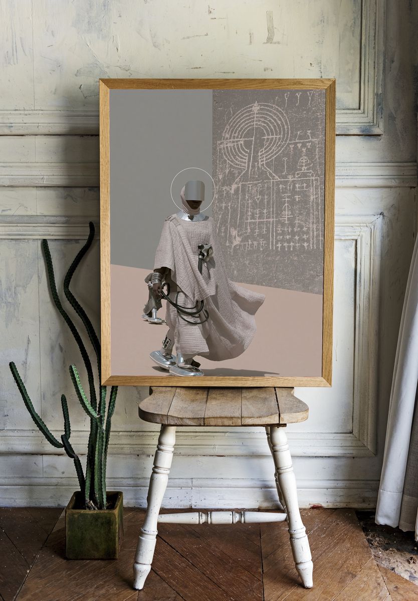 Futurist Fashion Figure Poster. — room view 1