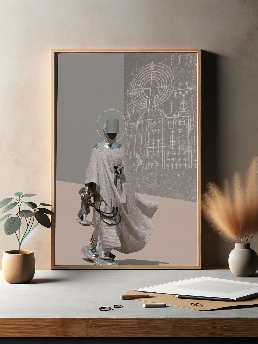 Futurist Fashion Figure Poster. — room view 2