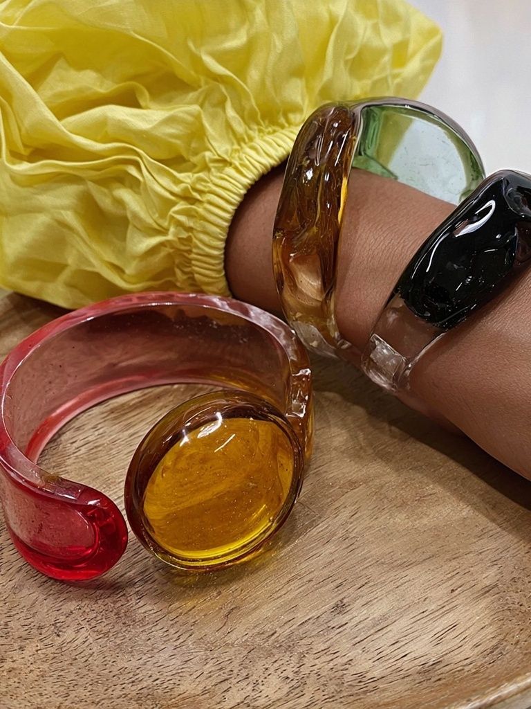 Colorful Resin Bangles Photography Poster. poster detail