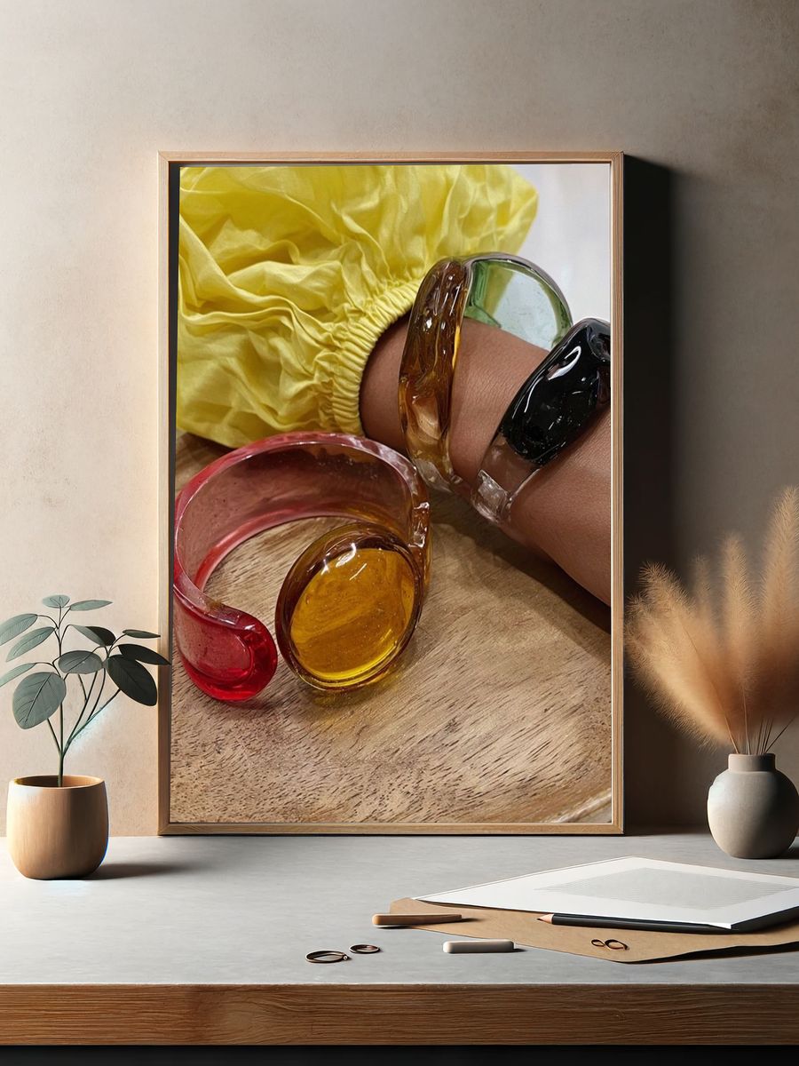 Colorful Resin Bangles Photography Poster. — room view 2