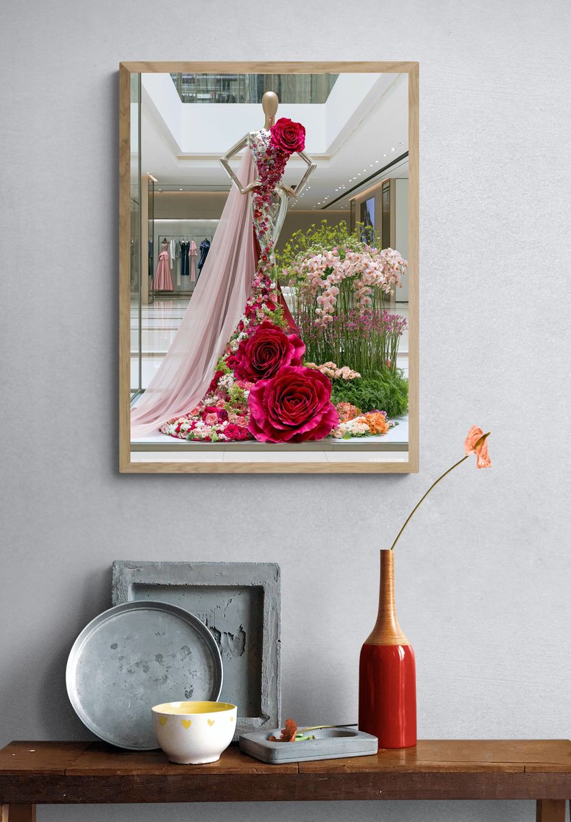 Floral Couture Mannequin Photography Poster. — room view 3