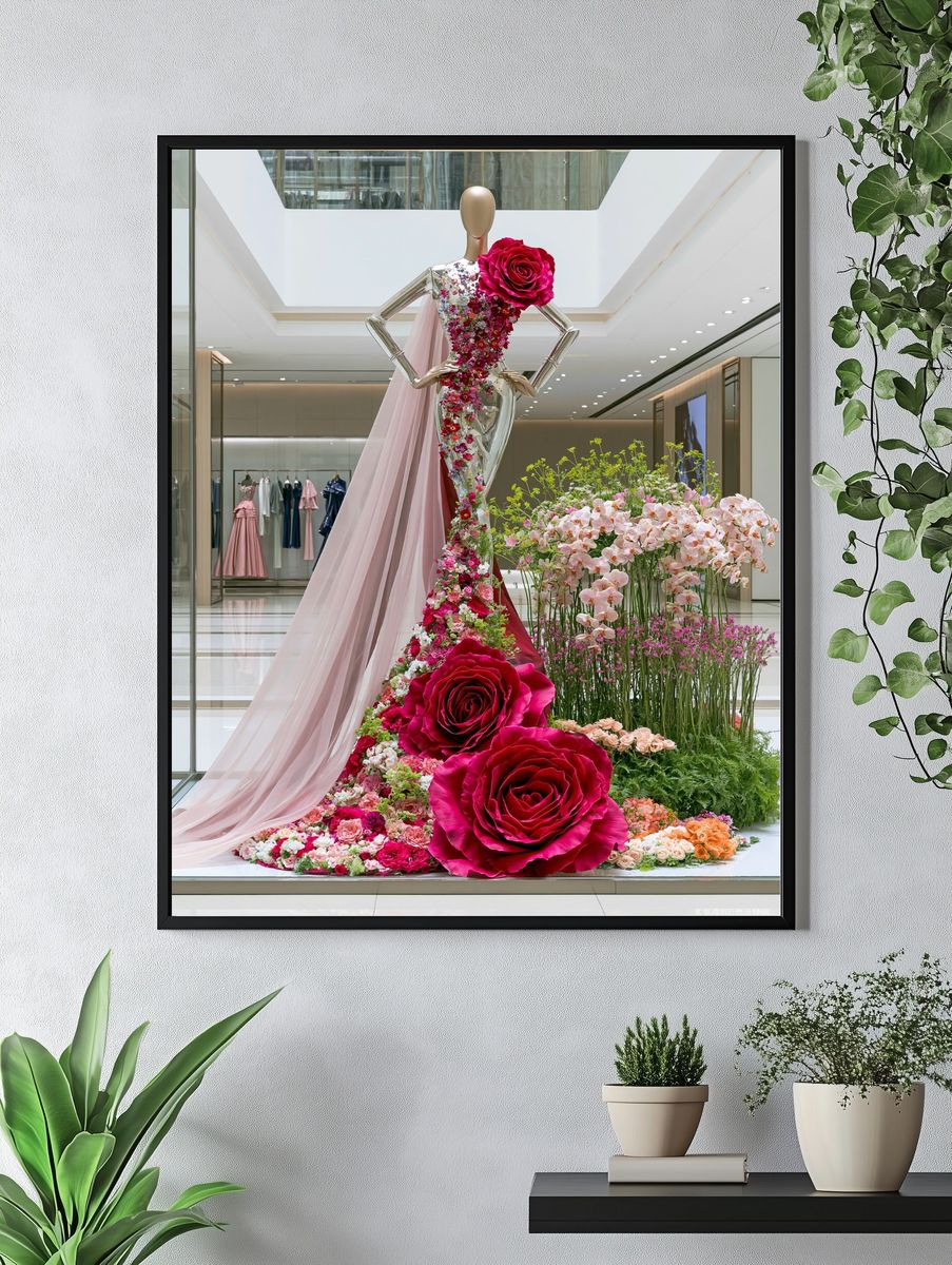 Floral Couture Mannequin Photography Poster. — room view 4