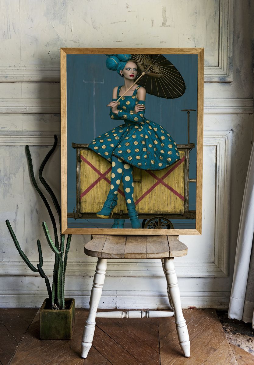 Avant-Garde Fashion Portrait Poster. room preview