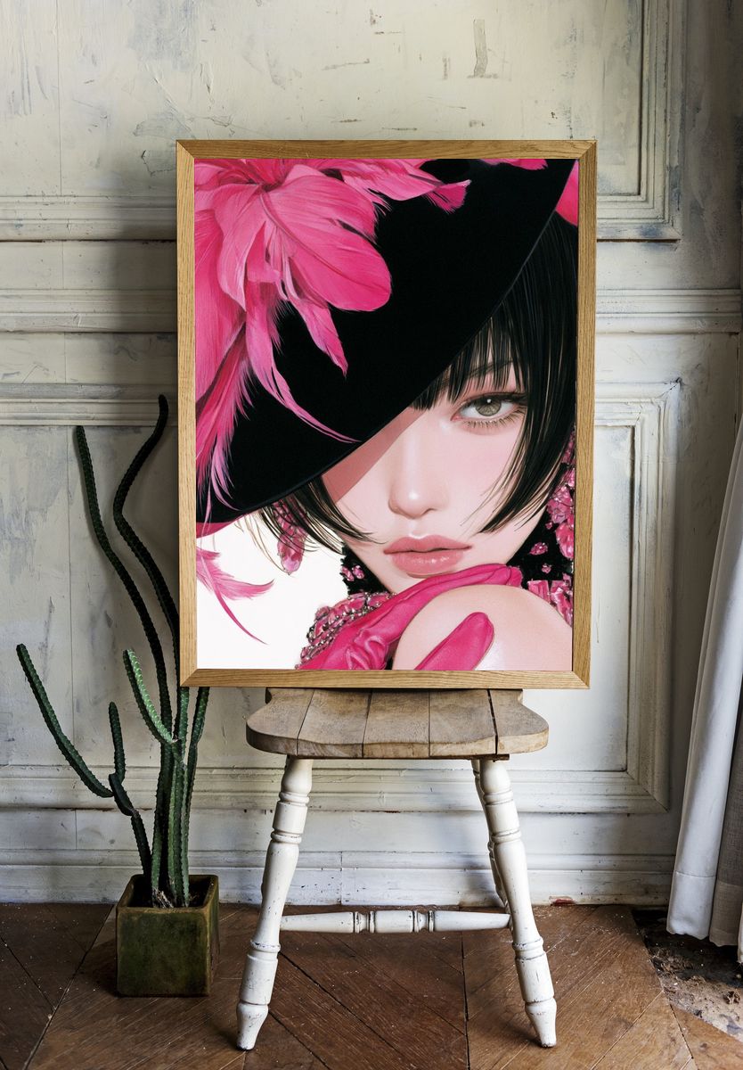 Pink Fashion Portrait Poster. room preview