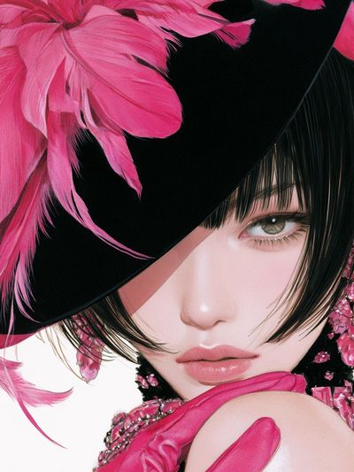 Pink Fashion Portrait Poster.