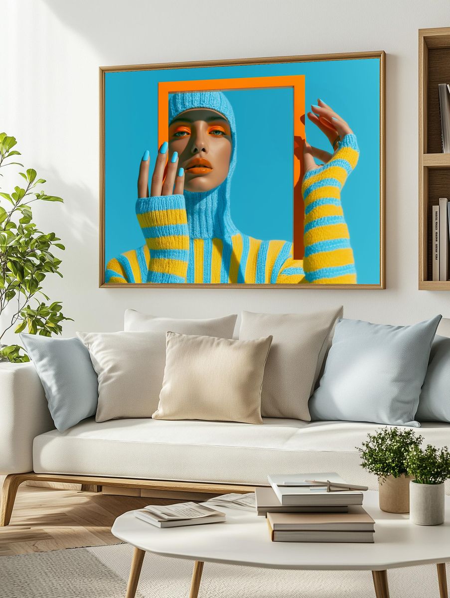 Colorful Fashion Portrait Poster. — room view 2
