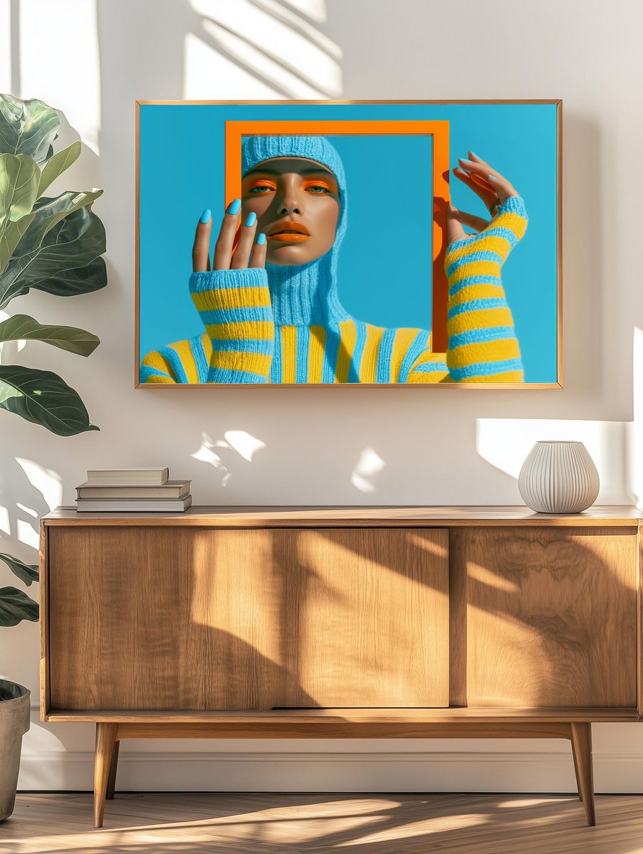Colorful Fashion Portrait Poster. — room view 3